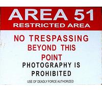 PotteLove Area 51 Decor Garage Metal Sign Aluminum Tin Sign Wall Decor Made in USA - 8 X 12 Inch