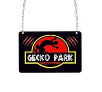 PotteLove Gecko Park Vivarium Metal Sign Tin Plaque Aluminum Wall Poster for Garage Man Cave Cafe Bar Pub Club Caffee Beer Patio Home Decoration 12"X8"