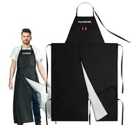 Potterhyme Full Coverage Waterproof Pottery Apron Split Leg,100% Polyester Apron For Men & Women,For Ceramic Wheel Throwing, Woodturning, Painting, Leather Carving, Black, S/L
