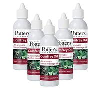 Potter's Herbals Comfrey Oil | 5X 75 ml Bottle | with Extract of Comfrey (Also Known As Knitbone) and Eucalyptus Oil | Aromatic Herbal Massage Oil (Pack of 5)
