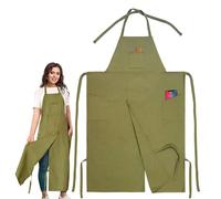 Potters Split Leg Apron, Multifunctional Split Leg Apron with Three Portable Pockets, Adjustable Waterproof Full Coverage Kitchen Aprons for Men, Women DIY Ceramic Gardening Sculpture Cooking, BBQ