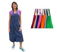 Potters Warehouse Pottery Apron Split Leg with an Adjustable neck strap and 2 pockets 8 Cotton Colours (Denim)