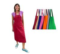 Potters Warehouse Pottery Apron Split Leg with an Adjustable neck strap and 2 pockets 8 Cotton Colours (Red)