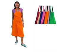 Potters Warehouse Pottery Apron Split Leg with an Adjustable neck strap and 2 pockets 8 Cotton Colours (Orange)