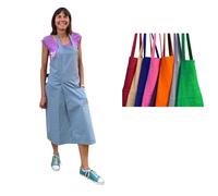 Potters Warehouse Pottery Apron Split Leg with an Adjustable neck strap and 2 pockets 8 Cotton Colours (Grey)