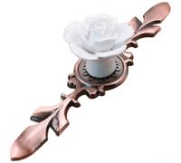 Pottery and Porcelain Rose Handle in Antique Copper Tone for Kitchen Cabinets Bathroom Vanities and Bedroom Furniture Single Hole Design (H)