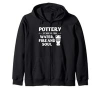 Pottery Art Ceramic Artist Water Fire Soul Studio Maker Vibe Zip Hoodie