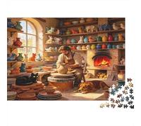Pottery Artisan Studio 1000 Piece Jigsaw Puzzle for Adults Handmade Ceramic Workshop Puzzle Game for Family Relaxing Home Decor Gift 52x38cm/1000pcs