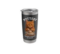 Pottery: Averting Murder Funny Cat Potter Art Stainless Steel Insulated Tumbler