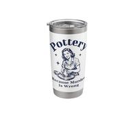 Pottery Because Murder is Wrong Retro Ceramic Artist Funny Stainless Steel Insulated Tumbler