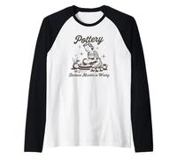 Pottery Because Murder Is Wrong Retro Pottering Funny Raglan Baseball Tee