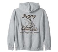 Pottery Because Murder Is Wrong Retro Pottering Funny Zip Hoodie