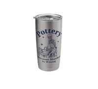 Pottery Because Murder is Wrong Skeleton Potter Stainless Steel Insulated Tumbler