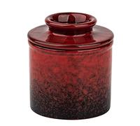 Pottery Butter Keeper Crock Butter Crock Red French Butter Dish Butter Crock For Counter With Water Ceramic Butter Holder Cup To Leave On Counter