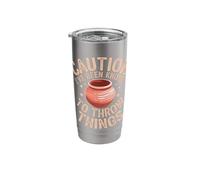 Pottery Caution I've Been Known to Throw Things Stainless Steel Insulated Tumbler