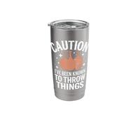 Pottery Caution I've Been Known to Throw Things Stainless Steel Insulated Tumbler