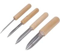 Pottery Clay Hole Cutters Set,4Pcs Wood Handle Stainless Semi Circular Clay Hole Cutters Clay Trimming Tool for Pottery Ceramics Sculpting