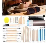 Pottery Clay Sculpting Tools Kit: 39Pcs Polymer Air Drying Clay Set for Stippling Carving Molding Shaping - Ceramic Artists Clay Making Kit