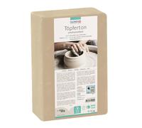 Glorex Pottery Clay, unscanned, 5 kg in white, smooth and easy to work with, without grog, air-drying and fireable, suitable for pottery wheels