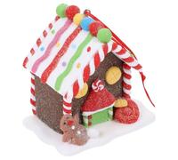 Pottery Craft Christmas Ornament House Decor for Desktop Display | Pottery Material, Hangable Loop, Stable on Flat Surfaces, Cute Gingerbread Look, Office Tabletop Display