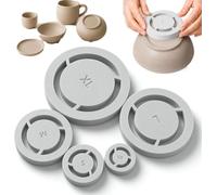 Pottery Foot Ring Tool Clay Base Aligner for Ceramic,Clay Base Maker Press for Even Ceramic,Aligned Foot Ring Template,Soft to Leather Clays Foots Rings Tool for Bowls,Plates,Cups (Grey)