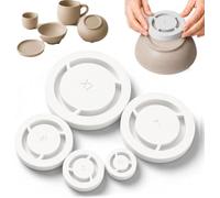 Pottery Foot Ring Tool Clay Base Aligner for Ceramic,Clay Base Maker Press for Even Ceramic,Aligned Foot Ring Template,Soft to Leather Clays Foots Rings Tool for Bowls,Plates,Cups (White)
