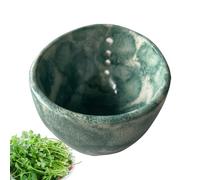 Pottery H-ERB Stripper Bowl, H-ERB Stripper Bowl Ceramic Pottery with 4 Holes, Handmade H-ERB Stripping Tool for Peeling Off The Leafy, Ceramic H-ERB Stripper Bowl for Dishwasher and Microwave