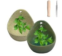 Pottery Herb Stripper Bowl, 2025 New Handmade Ceramic Herb Bowl Stripper, Suitable for Peeling Off The Leafy Assembly & Cooking, Pottery Kitchen Tool for Meal Prep (A+B)