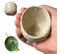 Pottery Herb Stripper Bowl, 2025 New Herb Stripper Bowl Ceramic, Handmade Herb Stripper Tool,Pottery Herb Stripper Cup,Different Round Hole Sizes,Suitable for Peeling Off The Leafy Assembly (B, 1PC)