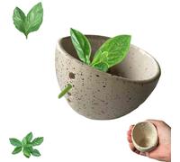 Pottery Herb Stripper Bowl, Upgrade Herb Stripper Cup for Mint, Basil & Parsley, Fast and Efficient Kitchen Gadget for Home Cooks & Chefs (D)