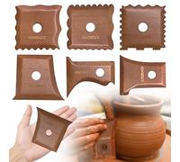 Pottery Ribs 6 Pack | Pottery Trimming Textured Art Tools | Pottery Foot Shaper Prep Tools | Plaster Sculpting Rib Membrane Removal Tool | for Carving Clay Molds Ceramics | Solid Beech Wood