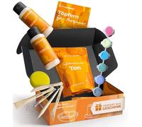 Pottery Set for Beginners - 17-Piece Ceramic and Modelling Set with Tools, Paints & Clay - Mini Pottery Set Including Acrylic Paints, Brushes, Clay Dough & Accessories by KreaBella
