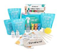 Pottery Starter Kit for Beginners DIY Air Dry Clay Kit for Adults Includes Air Dry Clay, Guide, Pottery Sculpting Tools Home Pottery Gift for Festival and Anniversary