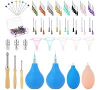 Pottery Tool Kit with 8 Needle Sizes for Precise Glazing of Clay Art, Features Silicone Applicator and Funnel for Easy Glaze Pouring