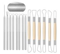 Pottery Tools, 15 Pcs Stainless Steel and Wood Clay Tools for Ceramic and Wax Carving Pottery Sculpting Texturing Modeling Carving