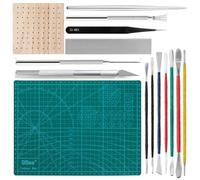 Pottery Tools 15 Sets of Stone Plastic Clay Rod Needle Engraving and Cutting Cushion Plate Eye Seven Needles
