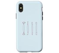 POTTERY TOOLS Clay sculpting tool illustration Meme ON BACK Case for iPhone X/XS