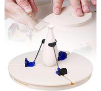 Pottery Trimming Tools Turntable Clamp, Adjustable Pottery Machine Turntable Clamp, Pottery Repair Turntable Sculpting Wheel, Pottery Spinner for Family, School, Pottery Lovers,Triangle, LJJY-KK
