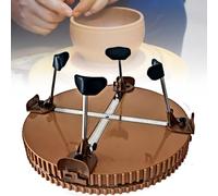 Pottery Turntable Clamp with 4 Clips, Scale Display, Flexible Adjustment, Easy Centering for 25-35cm Turntables