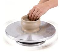 Pottery Wheel, 25cm Aluminum Turntable Craft Clay Turntable DIY Clay Tools Double Sided Cake Pottery Turntable for Sculpting Model Making Figure Painting Cake Decoration