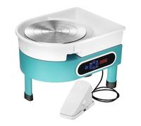 Pottery Wheel 350W Electric Pottery Machine DIY Clay Tool Kit with Detachable Basin, Digital LCD Display, Foot Pedal, Ideal for Ceramic Work Art Craft, max. 320RPM (Green)