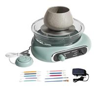 Pottery Wheel for Kids and Adults, 4.7 Inch Ceramic Wheel with Detachable Turntable, Foot Pedal, Adjustable Speed, DIY Pottery Making Kit with 8 Shaping Tools