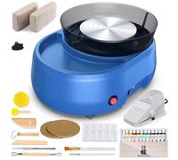 Pottery Wheel for Kids and Beginner - Upgraded Pottery Wheel with 6" Turntable with Two-Way Rotation, 2.2lb Clay, Art Supplies Sculpting Tools, Christmas Craft Gifts for Teens Kids Adults (Blue)