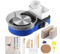 Pottery Wheel for Kids and Beginners - Complete Pottery Set for Kids with 6" Turntable, 2.2lb Clay, Art Supplies Sculpting Tools, Craft Gifts for Teens Kids Adults (Blue)