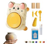Pottery Wheel For Kids - Electric Clay Modelling Kit - Interactive Craft Tools For Kids Homeschooling Summer Camp Family Activities