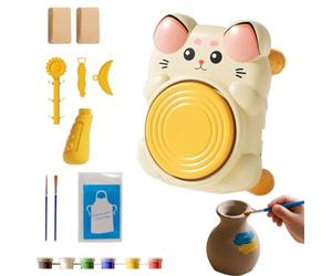Pottery Wheel For Kids,Home Pottery Potting Boxes Set | Handmade Educational Clay Making Tools For Kids Boys Girls Students Home Party Activities Classroom School Art Lessons Family