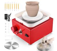 Pottery Wheel, Helangel Mini Pottery Wheel with Strong Motor 2000RPM Adjustable Speed, Potters Wheel with 10/6.5cm Plates and Sculpting Tools, Ceramic Pottery Tools Pottery Kit for Kids and Adults