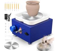 Pottery Wheel, Helangel Mini Pottery Wheel with Strong Motor 2000RPM Adjustable Speed, Potters Wheel with 10/6.5cm Plates and Sculpting Tools, Ceramic Pottery Tools Pottery Kit for Kids and Adults