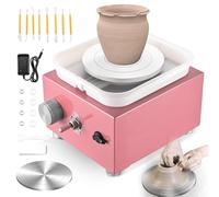 Pottery Wheel, Helangel Mini Pottery Wheel with Strong Motor 2000RPM Adjustable Speed, Potters Wheel with 10/6.5cm Plates and Sculpting Tools, Ceramic Pottery Tools Pottery Kit for Kids and Adults