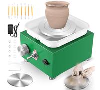 Pottery Wheel, Helangel Mini Pottery Wheel with Strong Motor 2000RPM Adjustable Speed, Potters Wheel with 10/6.5cm Plates and Sculpting Tools, Ceramic Pottery Tools Pottery Kit for Kids and Adults